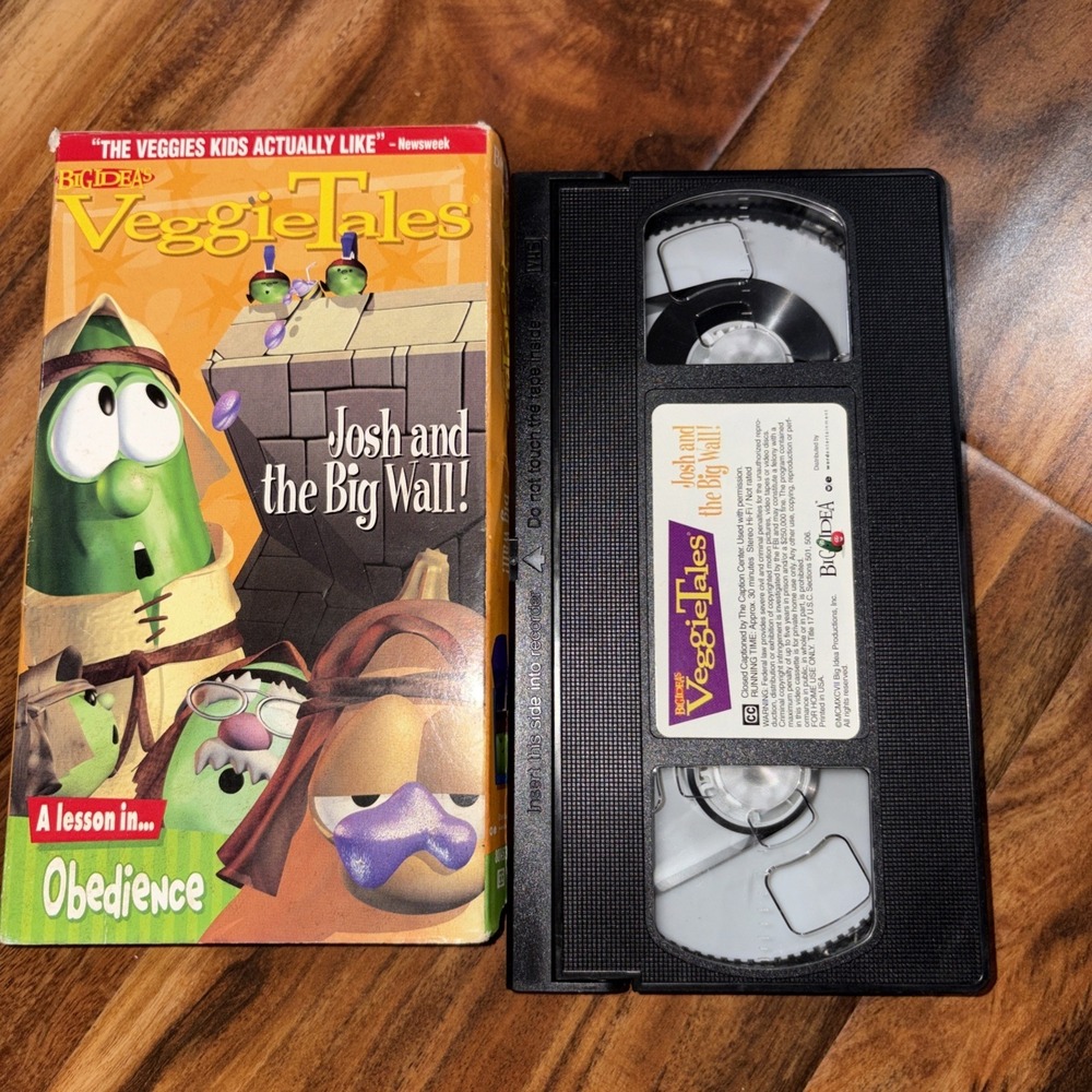 VeggieTales Josh And The Big Wall (Obedience) VHS Slipcover Tested & Working!! - Picture 4 of 5